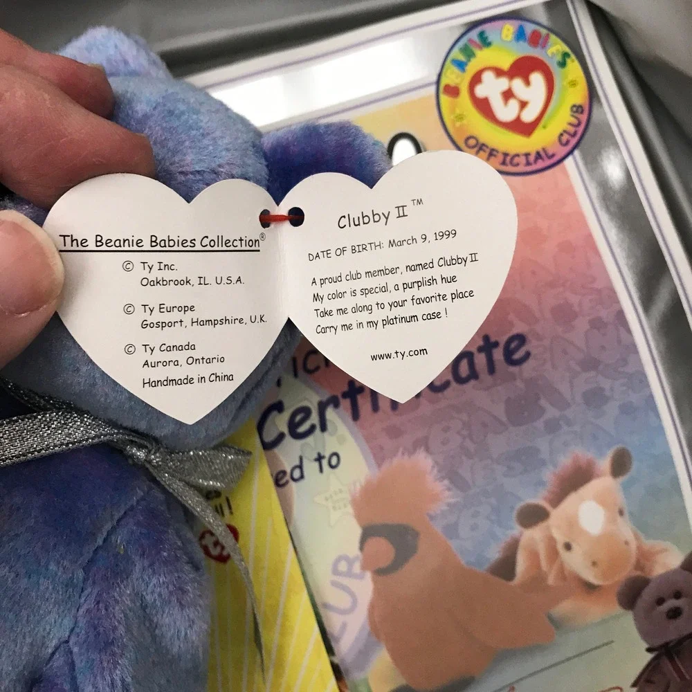 Ty Beanie Babies Official Club Platinum Edition Membership Case CLUBBY 11 opened